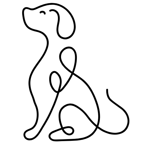 line drawing of dog